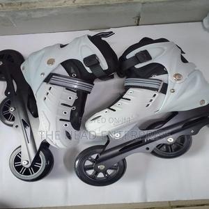 Rubber Skates 3 Wheel White Professional - thumbnail 2