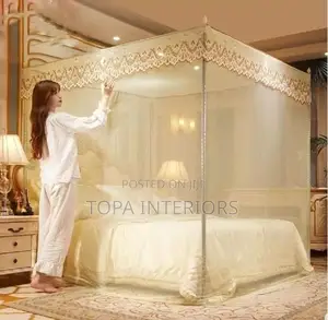 Cream Mosquito Nets Bed Mosquito Nets With Stands