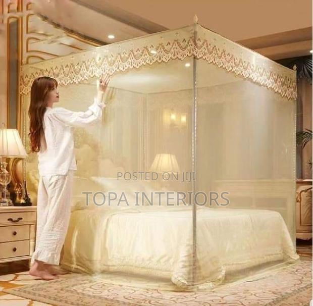 Cream Mosquito Nets Bed Mosquito Nets With Stands