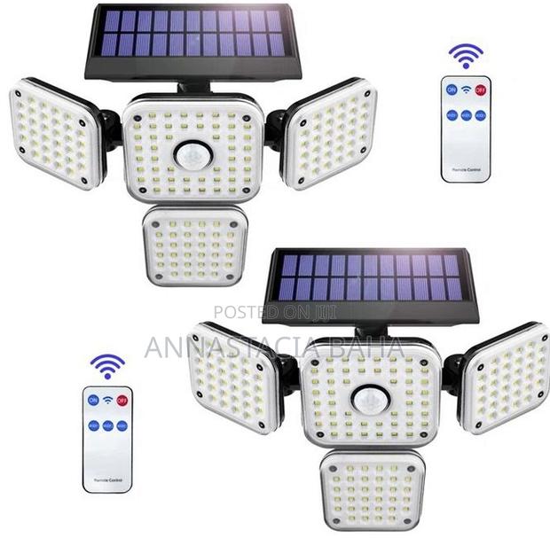 4 Heads Solar Outdoor Motion Sensor Security Lights - main view