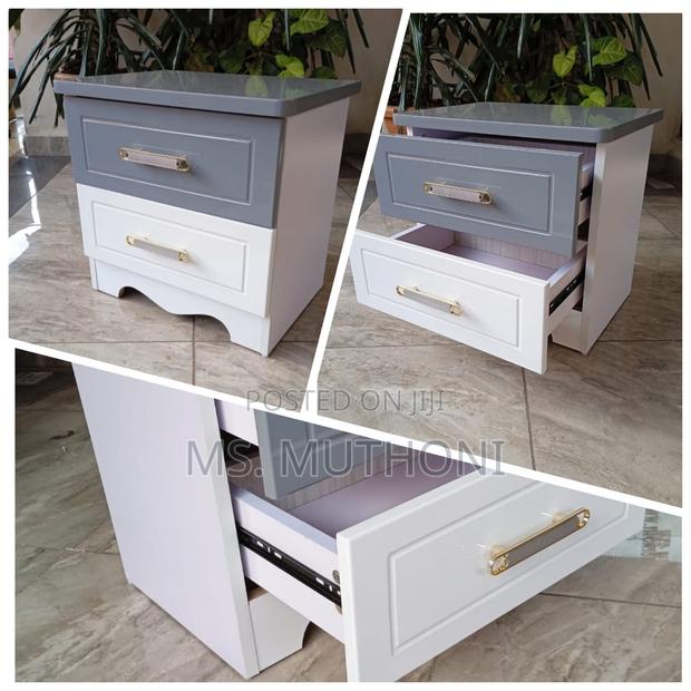 Wooden Bedside Drawer(White / Gray ) - thumbnail 2
