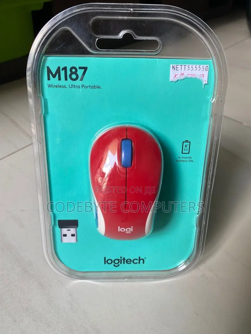 Logitech M187 Mini Wireless Mouse Red