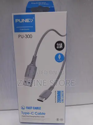 Punex Type C Fast Charging Cables 2metres Long, 3.1A