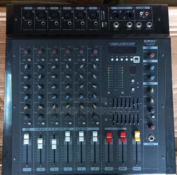 Max PMX608 USB 6 Channel Powered Mixer - main view