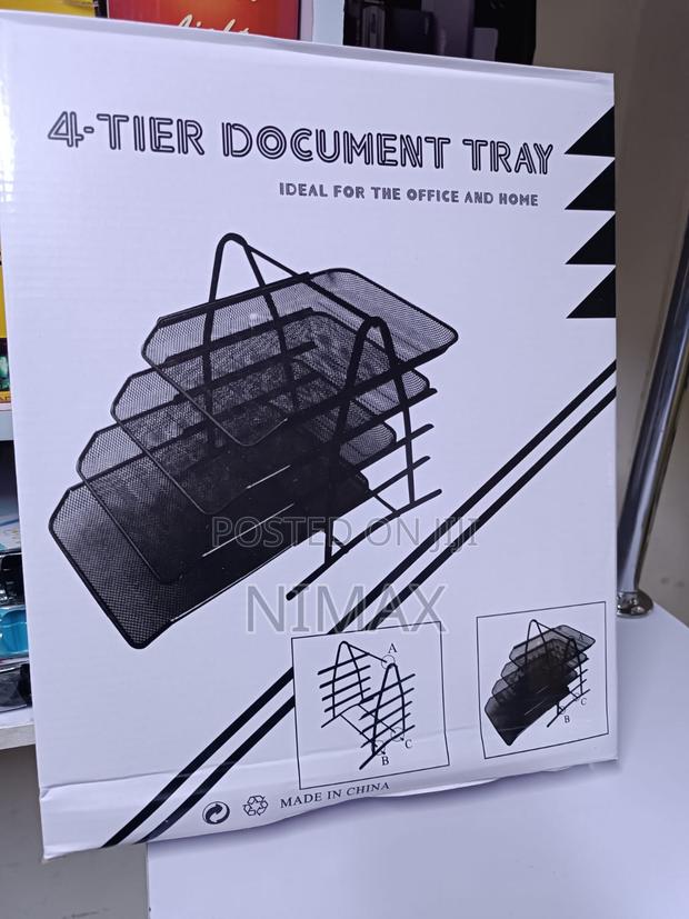 Sliding Document Trays Office Tray 4-Tier Mesh - thumbnail 2