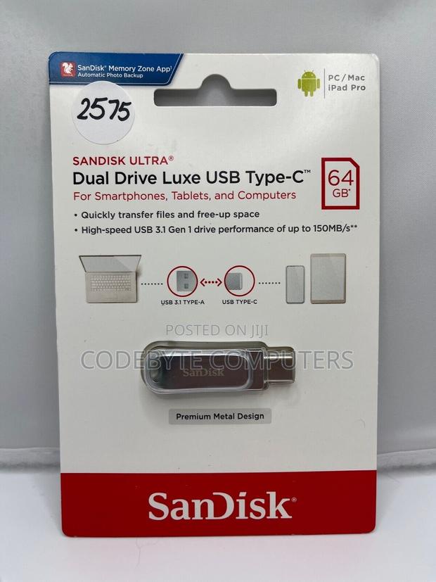 Sandisk Ultra Dual Drive Luxe USB Type-C Flash Drive 64GB