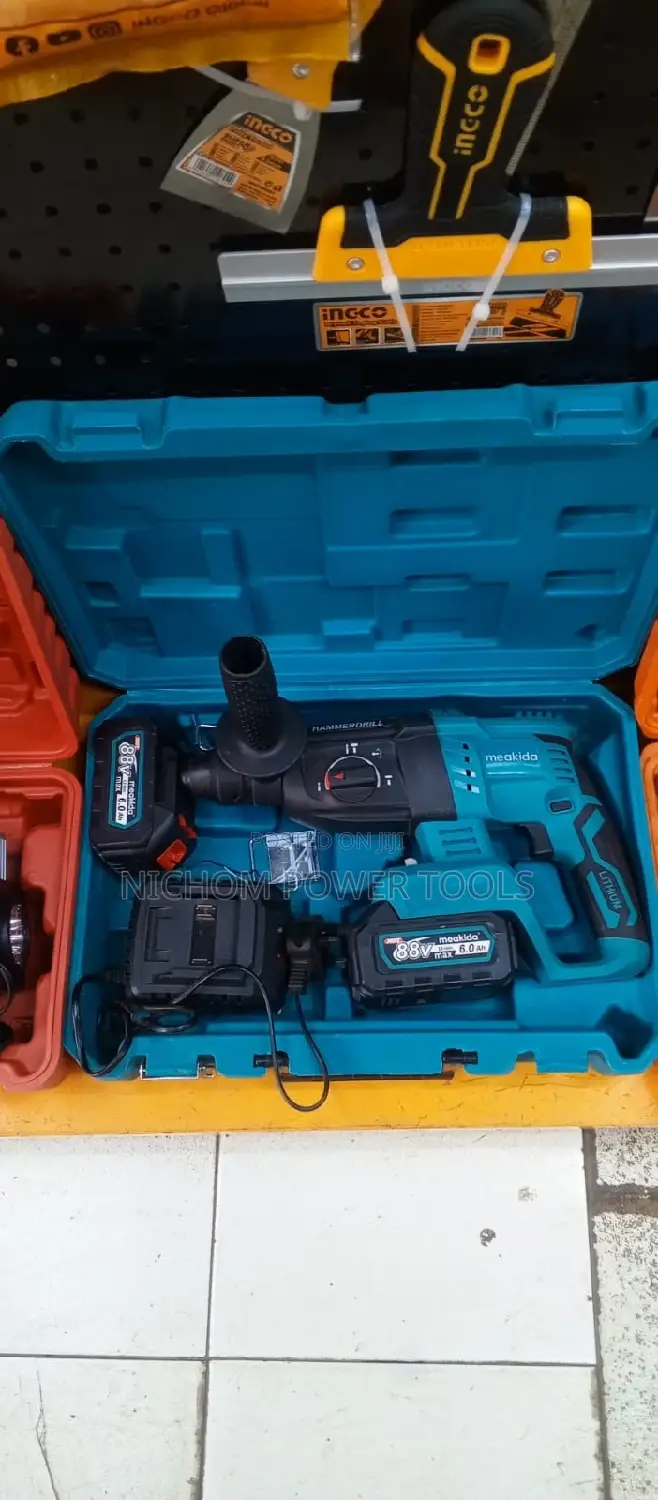Meakida Cordless/Rechargeable 88v Rotary Hammer Drill