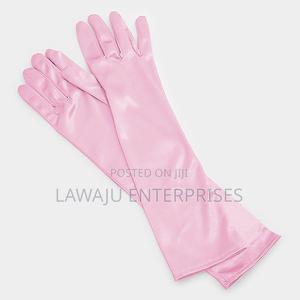 Long Pink Opera Satin Gloves - thumbnail 2