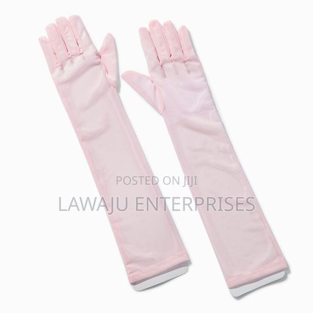 Long Pink Opera Satin Gloves - thumbnail 3