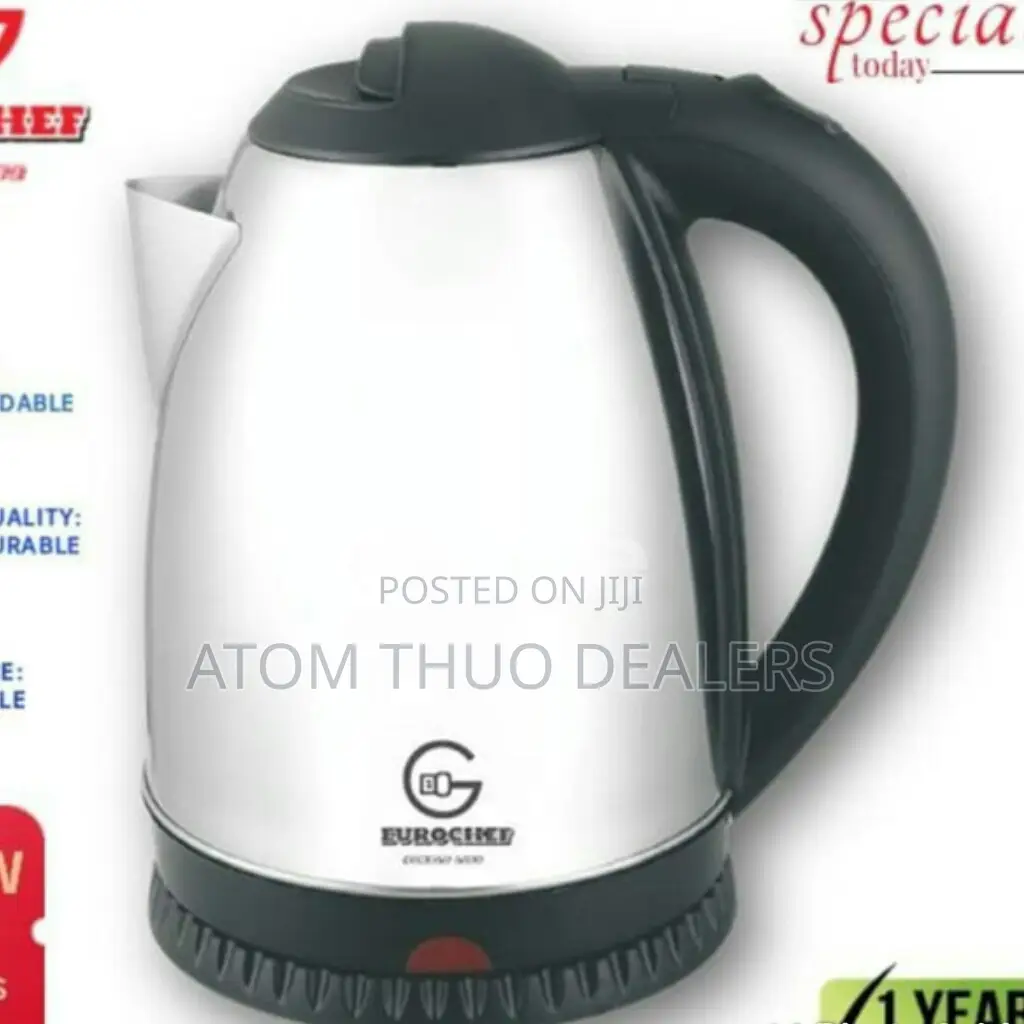Eurochef 2litres Stainless Steel Automatic Cordless Kettle