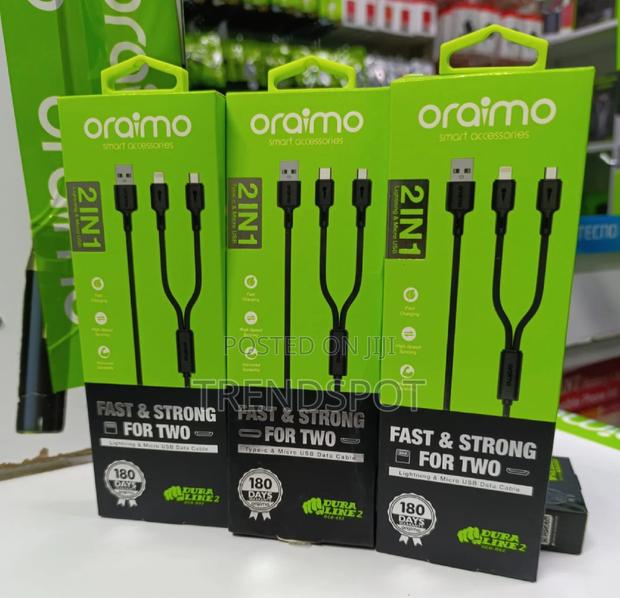 Oraimo Lightning Cable for iPhone OCD-L53 2A 1M Fast - thumbnail 2