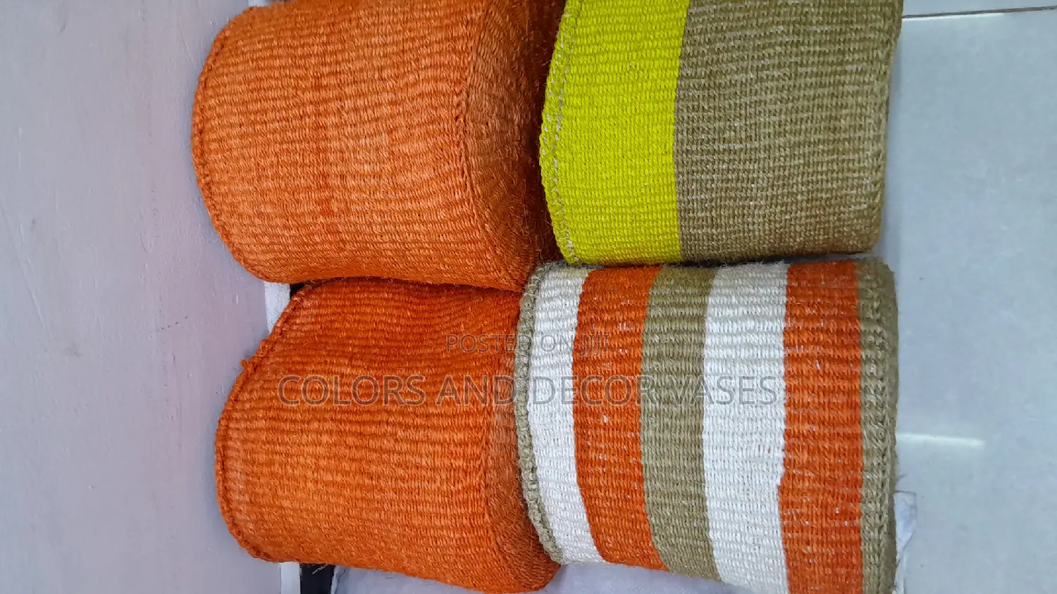 Coloured Baskets Sisal Handmade