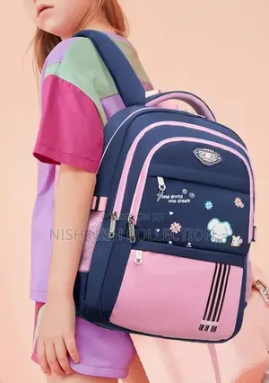 Pink Blue School Bag