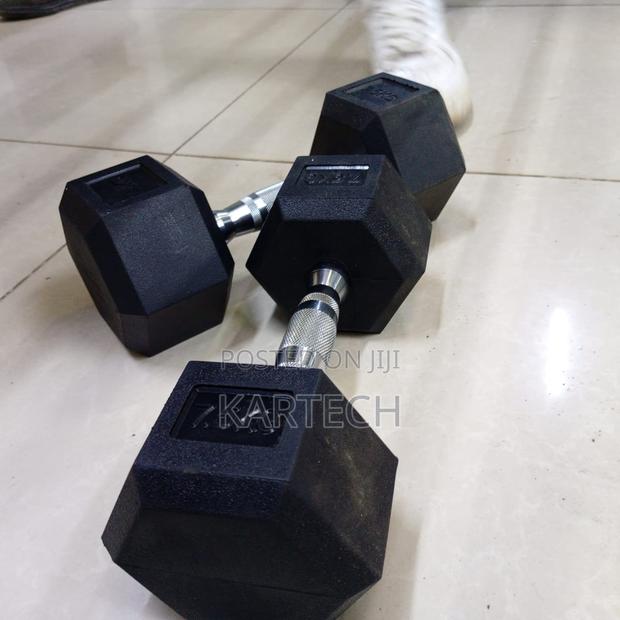 Hexagonal 7.5kg Dumbbells Pair