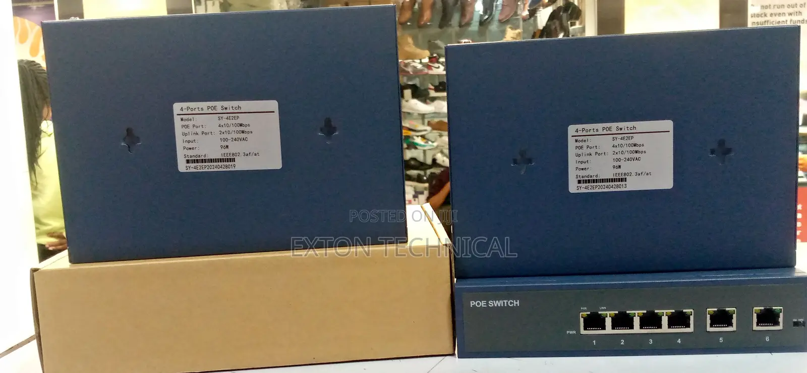 4port Long Range Surveillance Poe Switch With Uplinks Port