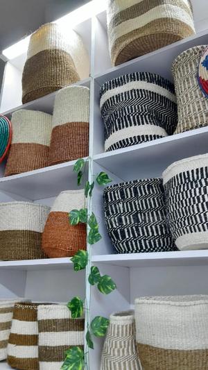 Brown White Black Baskets Handmade - thumbnail 2