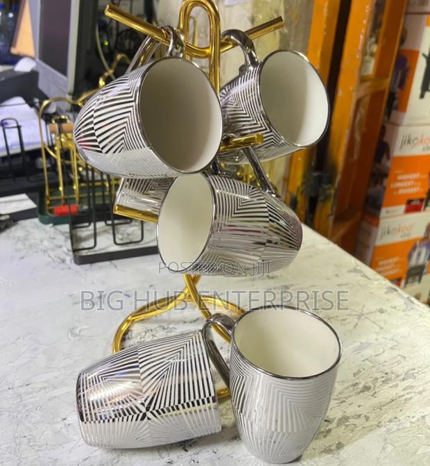 Cute Coffee Mugs Ceramic Water Cup -Painted Zebra Striped - main view