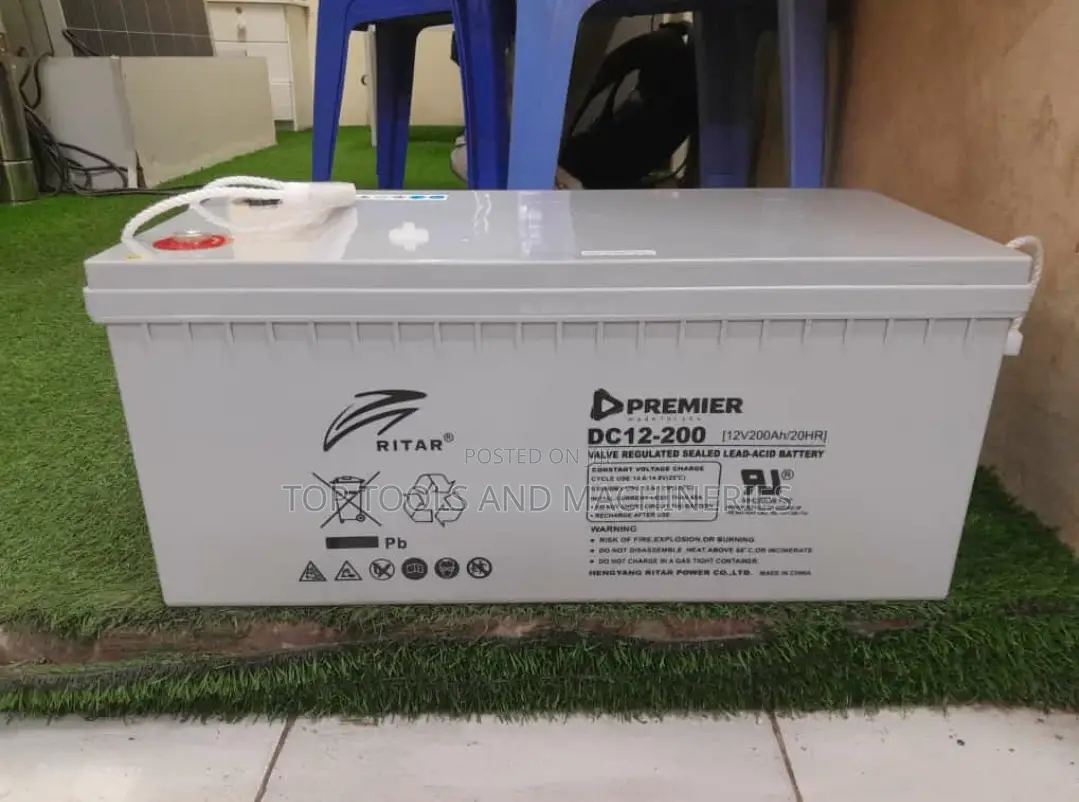 Original Ritar12v200ah/20hrs Maintenance Free Solar Battery