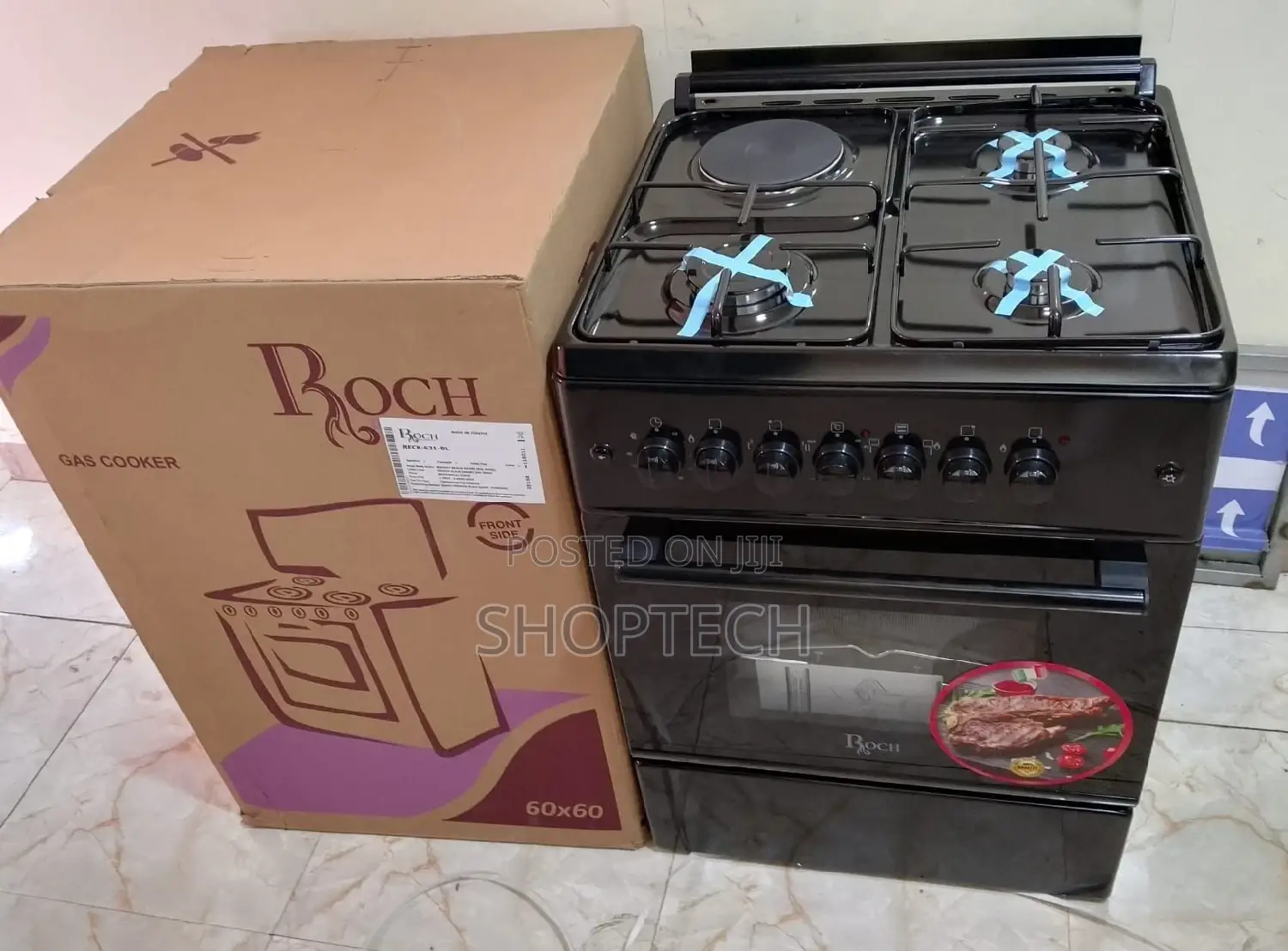 Roch Black 60×60 Standing 3+1 Cooker