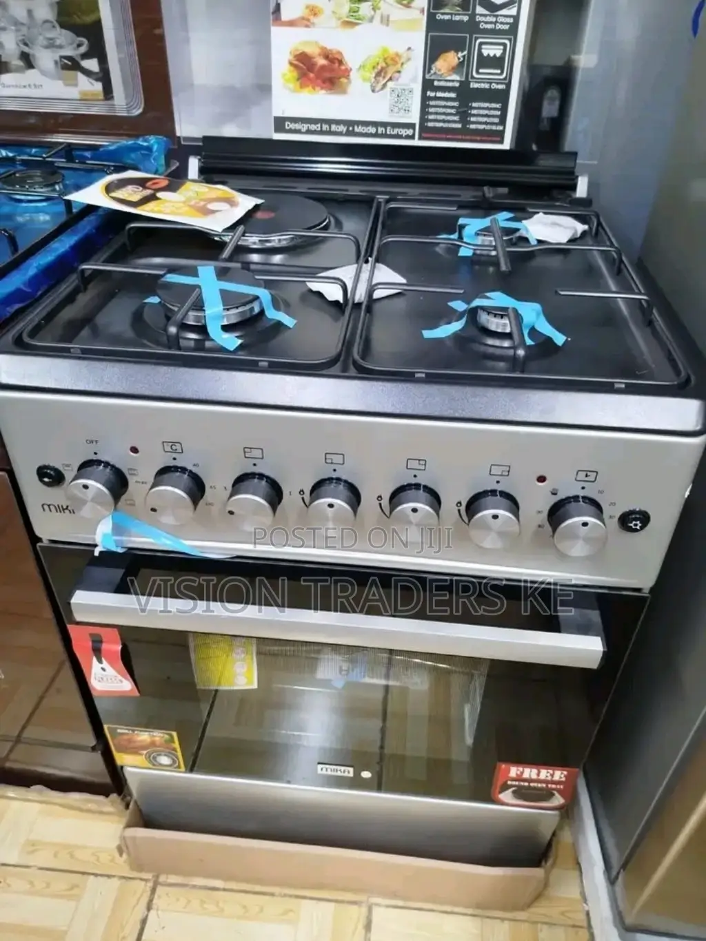 Mika Cooker 60*60 3G +1E Standing Cooker With Electric Oven.