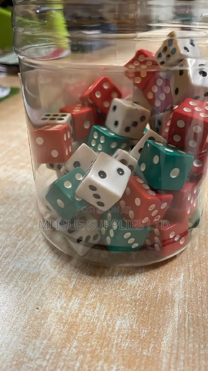 A Dozen Multicoloured Dice 15mm