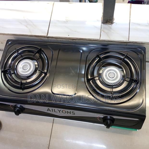 GS013-2 Gas Cooker Ailyons Stainless Steel 2 Burner Black
