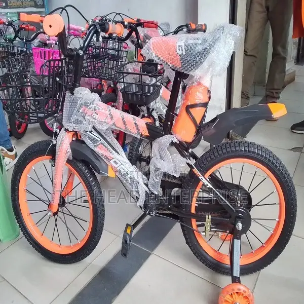 Size 16 Kids Bike With Front Bucket and Side Wheel