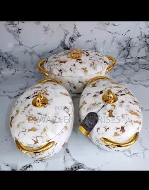 Oval Marble White Insulated Hotpots