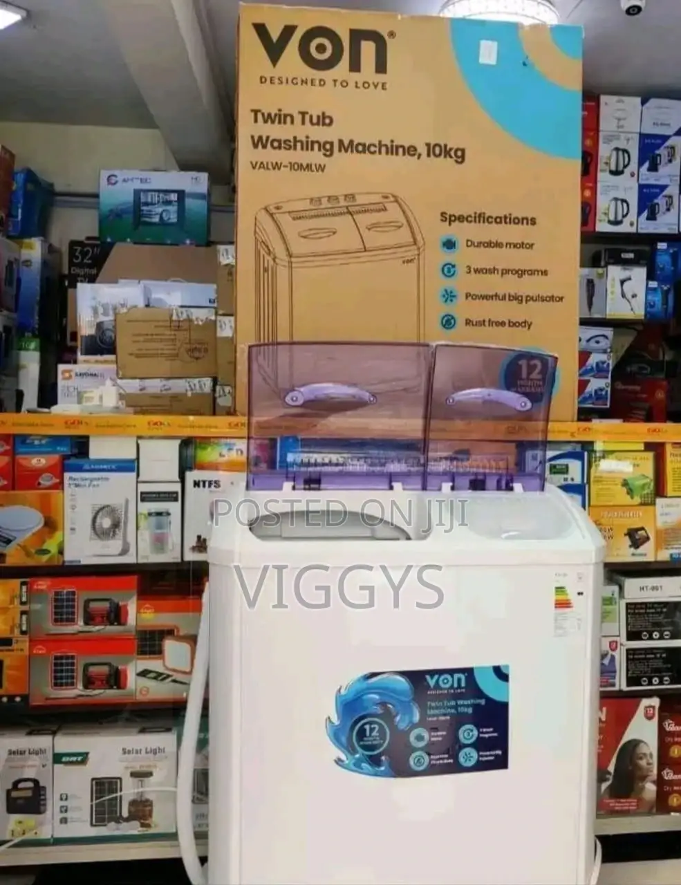 10kg Von Twin Tub Washing Machine