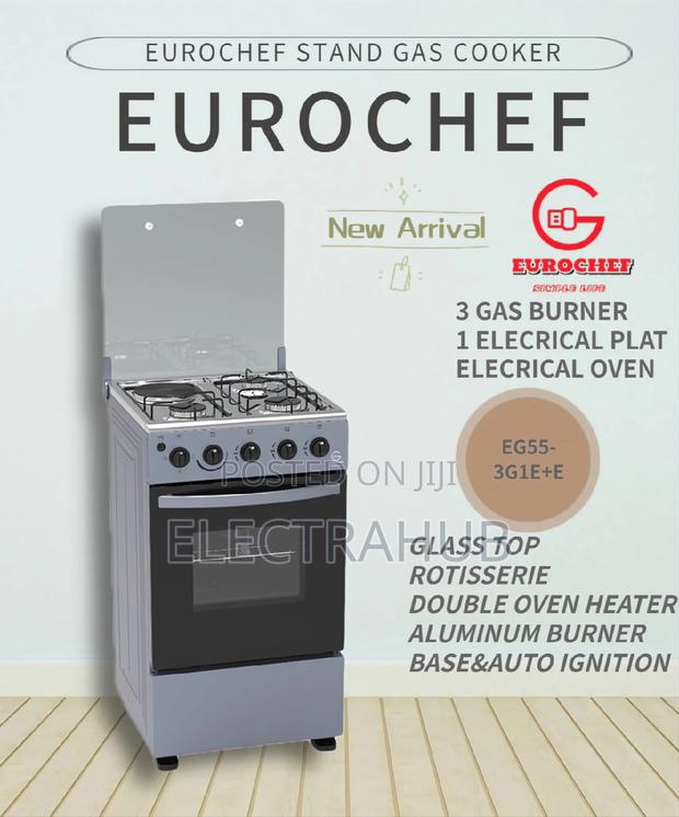 EUROCHEF 4 Gas Burner Cooker With Electric Oven(Eg55-4g+E) - thumbnail 2