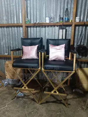 Makeup Chair, Black With a Pillow 