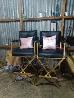 Makeup Chair, Black With a Pillow 