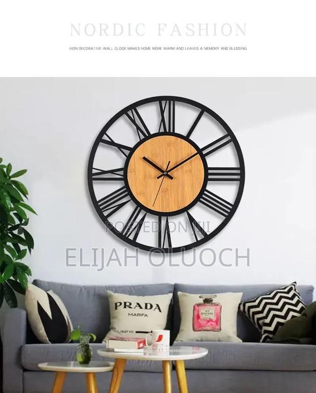 *Antique Wall Clock With Bamboo Detail - main view