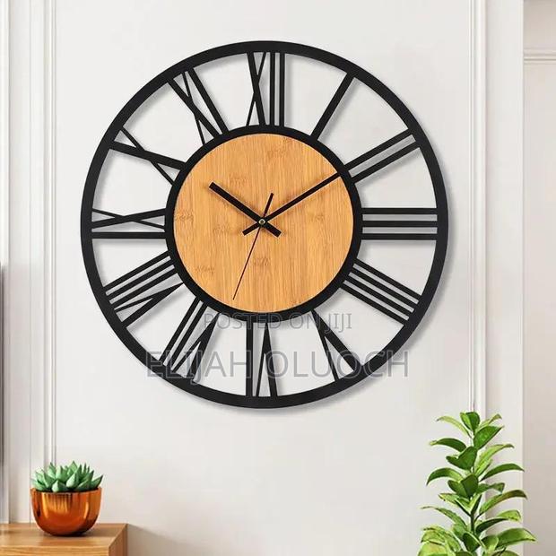 *Antique Wall Clock With Bamboo Detail - thumbnail 3