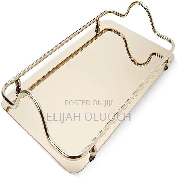 Nordic Style Decorative Tray With Gold Handles - thumbnail 2