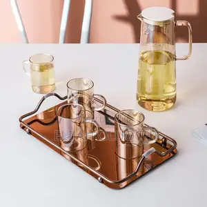 Nordic Style Decorative Tray With Gold Handles