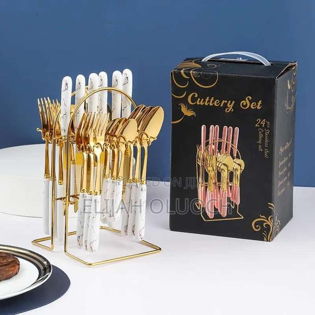 *24 Pc's High-Quality Cutlery Set With Stand - main view