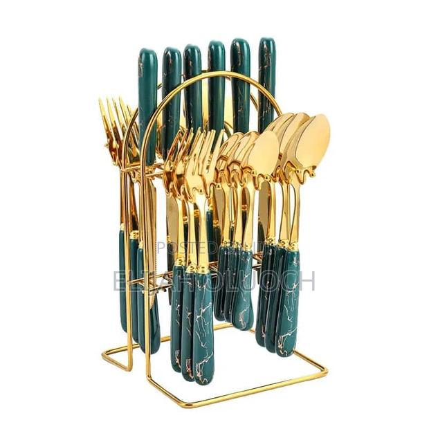 *24 Pc's High-Quality Cutlery Set With Stand - thumbnail 2