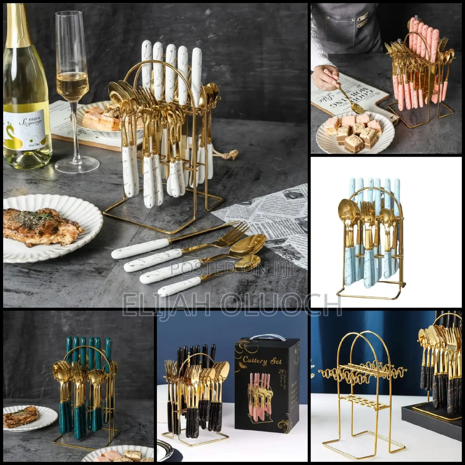 *24 Pc's High-Quality Cutlery Set With Stand