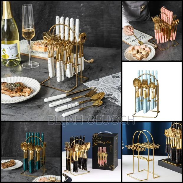 *24 Pc's High-Quality Cutlery Set With Stand - thumbnail 6