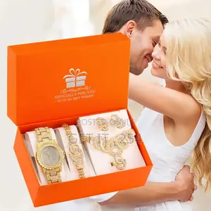 Diamond Luxury Golden Jewelry Ladies Gift Set