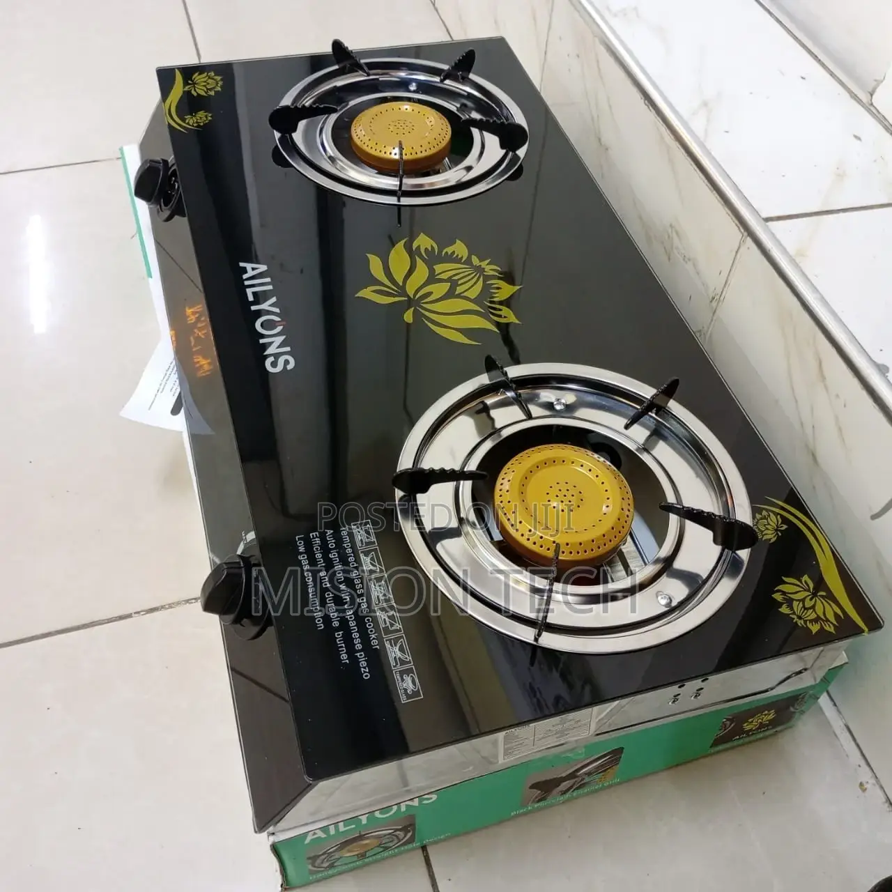 Ailyons Glass Top Table Top 2 Burner