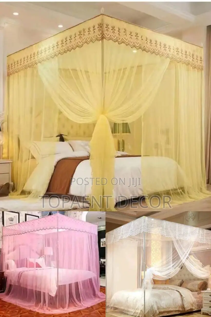 Cream, White Na Pink 4 STAND MOSQUITO NETS