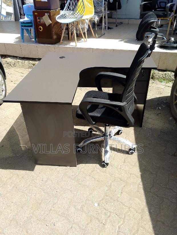 L Shaped Office Desk and Chair