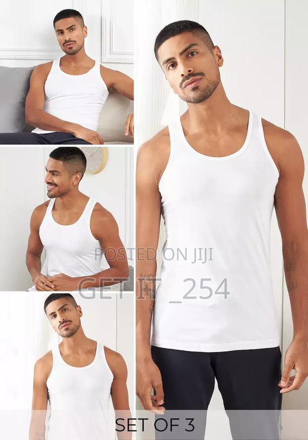 *3 Pc Quality White Men Vest*
 *Material:* Cotton
 * - main view