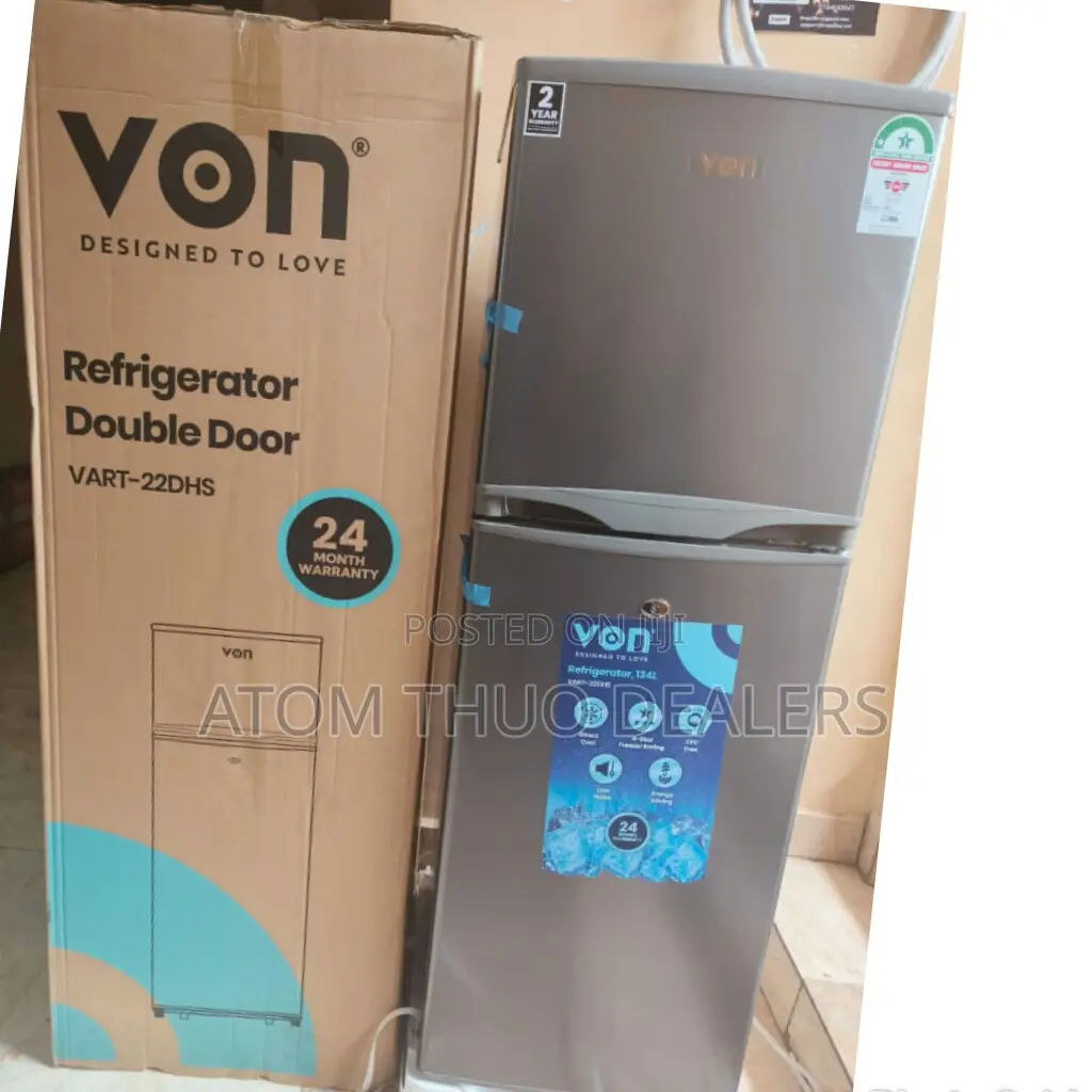 VART-22DHS Von 138litres Double Door Fridge