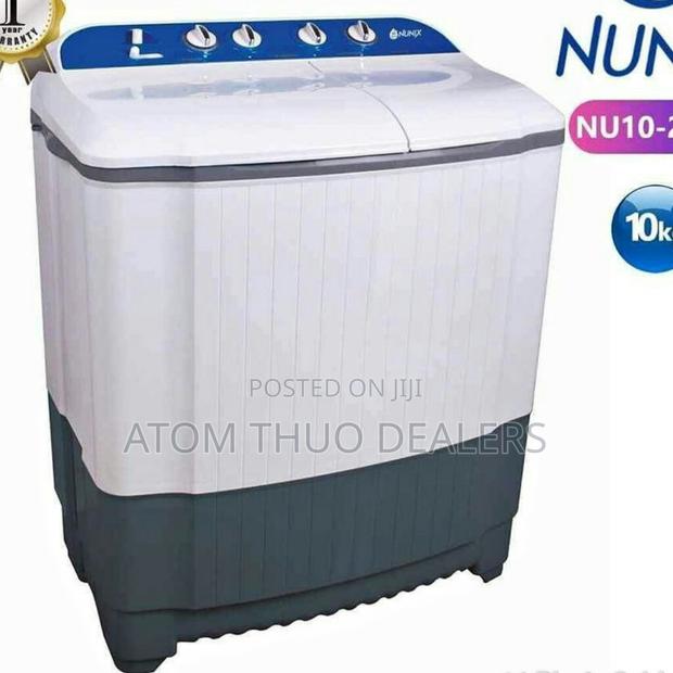White 10kgs Nunix Top Load Twin Tub Washing Machinenu10-2009