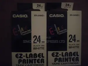 Casio Ez-Label Tape Cartridge-24mm, Black on White(XR-24we1)