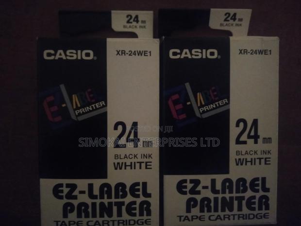 Casio Ez-Label Tape Cartridge-24mm, Black on White(XR-24we1)