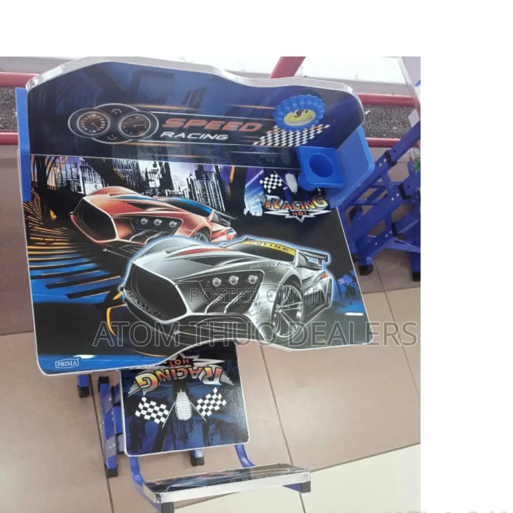 Blue Speed Racing Adjustable Kids Study Table Desk